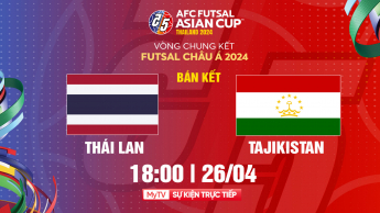 Thái Lan vs Tajikistan - Bán kết AFC Futsal Asian Cup Thailand 2024